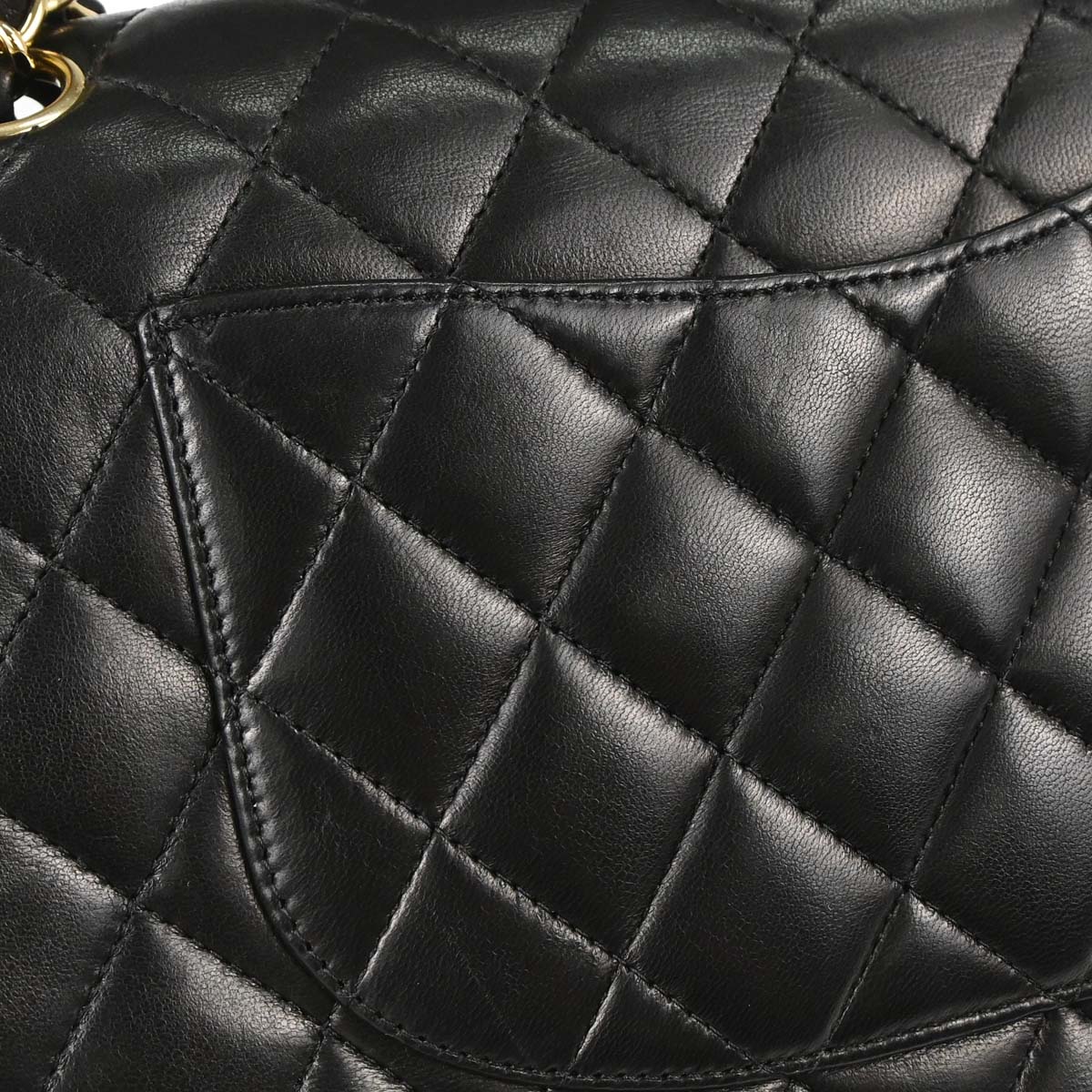 Chanel 2009-2010 Black Lambskin Medium Classic Double Flap Shoulder Bag