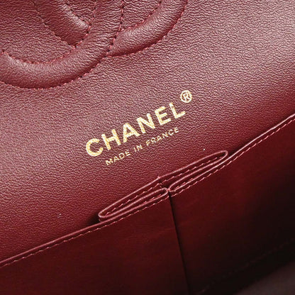 Chanel 2009-2010 Black Lambskin Medium Classic Double Flap Shoulder Bag