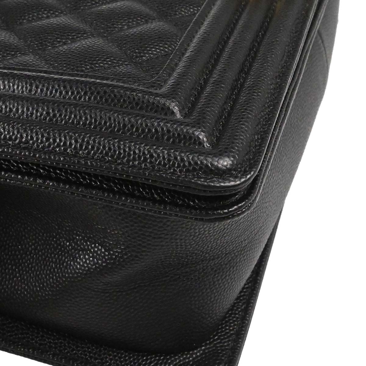 Boy Chanel Black Caviar Skin Medium Chain Shoulder Bag