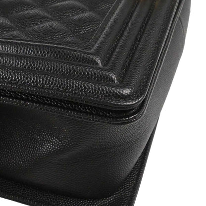 Boy Chanel Black Caviar Skin Medium Chain Shoulder Bag