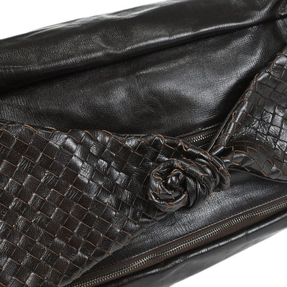 Bottega Veneta Brown Leather Intrecciato Handbag