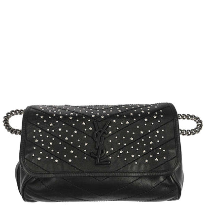 Saint Laurent Black Niki Star Studded Bum Bag