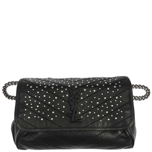 Saint Laurent Black Niki Star Studded Bum Bag