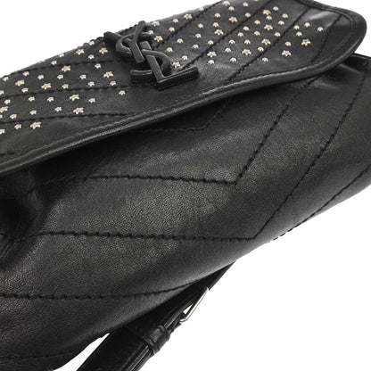Saint Laurent Black Niki Star Studded Bum Bag