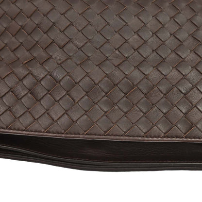 Bottega Veneta Brown Lambskin Intrecciato Shoulder Bag