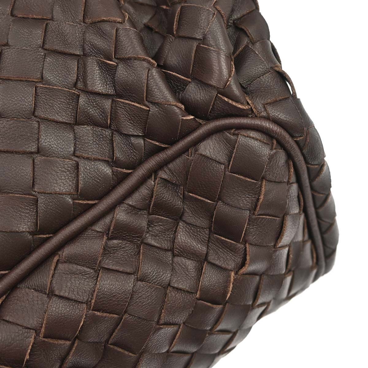 Bottega Veneta Brown Lambskin Intrecciato Shoulder Bag