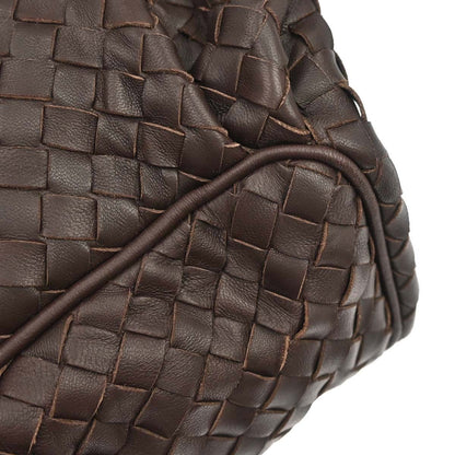 Bottega Veneta Brown Lambskin Intrecciato Shoulder Bag