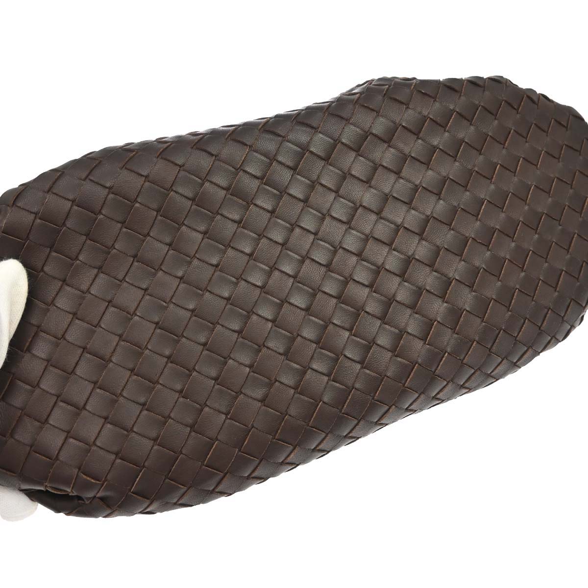 Bottega Veneta Brown Lambskin Intrecciato Shoulder Bag