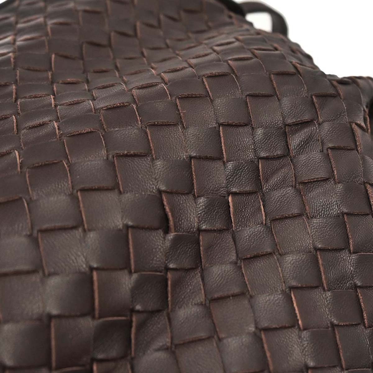 Bottega Veneta Brown Lambskin Intrecciato Shoulder Bag