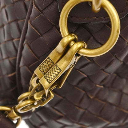Bottega Veneta Brown Lambskin Intrecciato Shoulder Bag