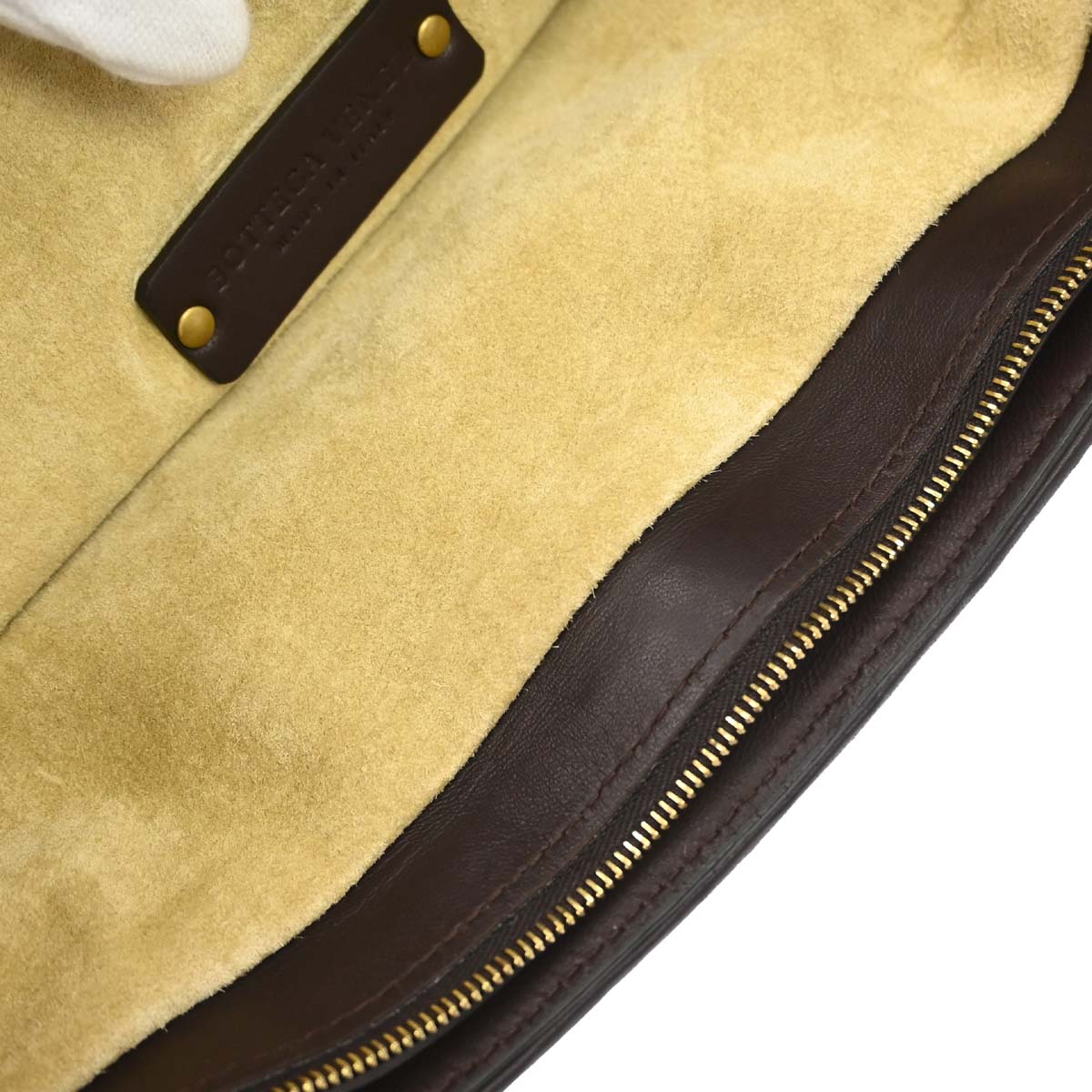 Bottega Veneta Brown Lambskin Intrecciato Shoulder Bag