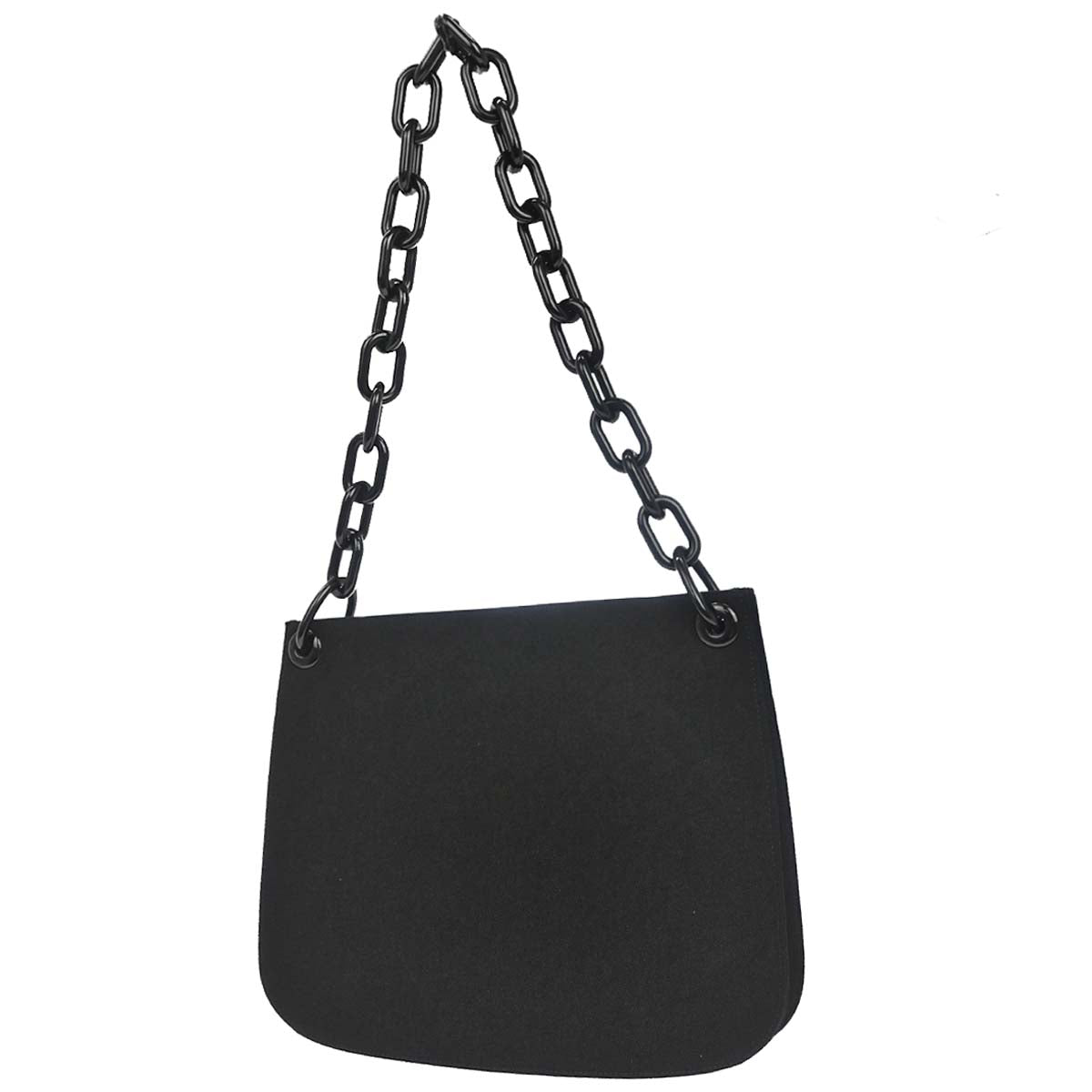Prada Black Nylon Acrylic Chain Handbag