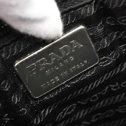 Prada Black Nylon Acrylic Chain Handbag
