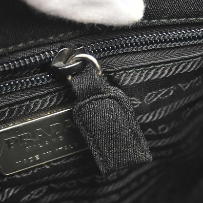 Prada Black Nylon Acrylic Chain Handbag