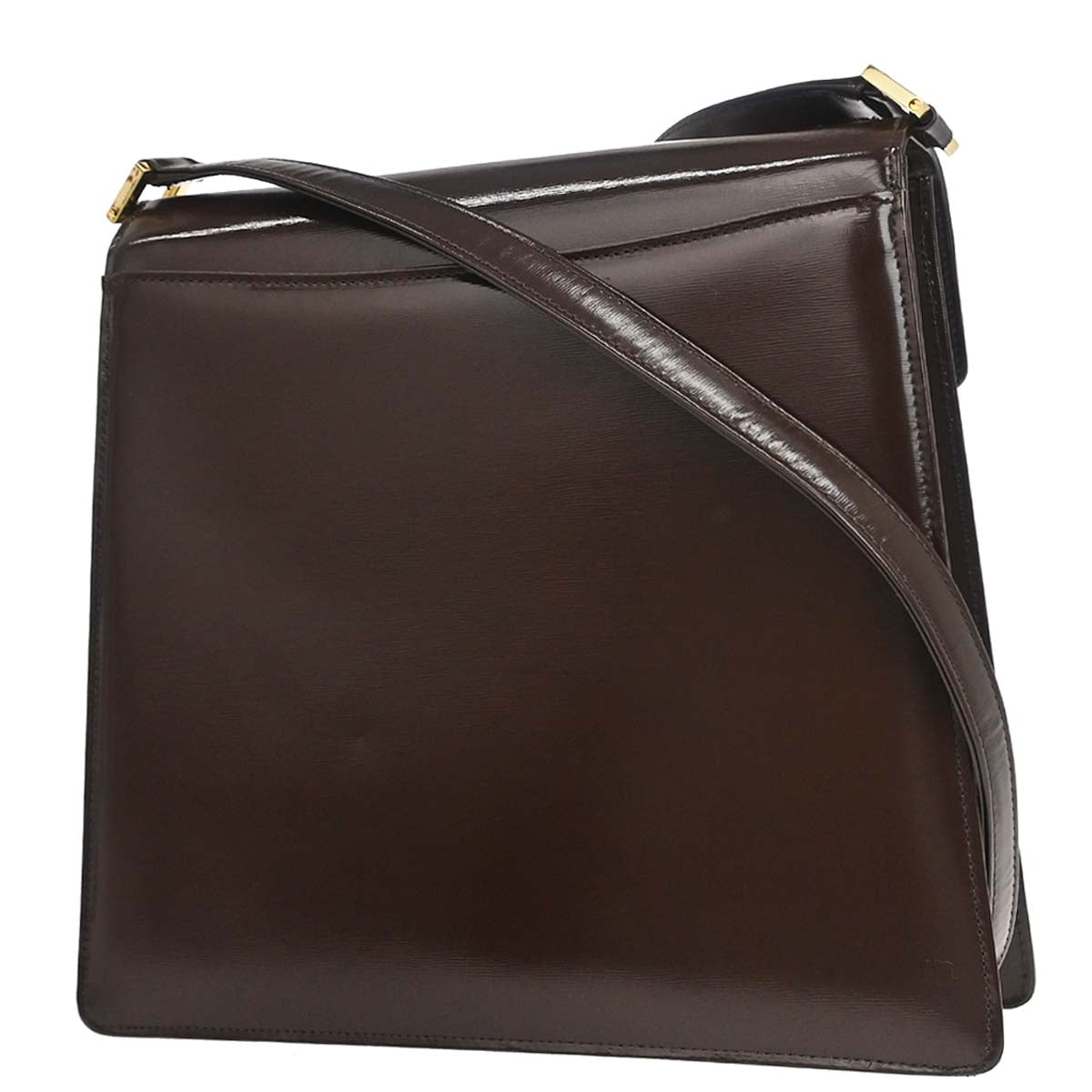 Yves Saint Laurent Brown Leather Nylon Shoulder Bag