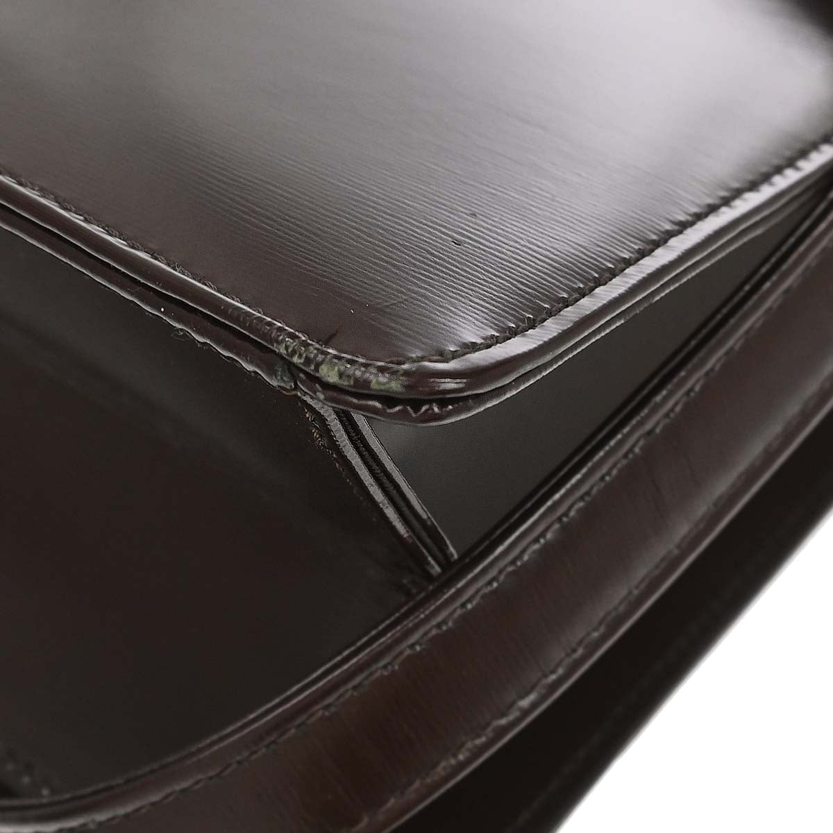 Yves Saint Laurent Brown Leather Nylon Shoulder Bag
