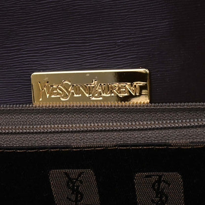 Yves Saint Laurent Brown Leather Nylon Shoulder Bag