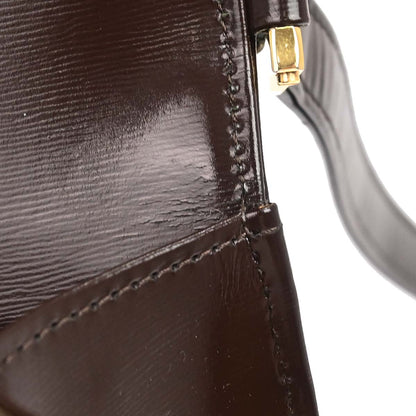 Yves Saint Laurent Brown Leather Nylon Shoulder Bag