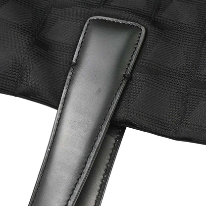 Chanel 2005-2006 Black Jacquard Nylon Travel Line Tote Handbag