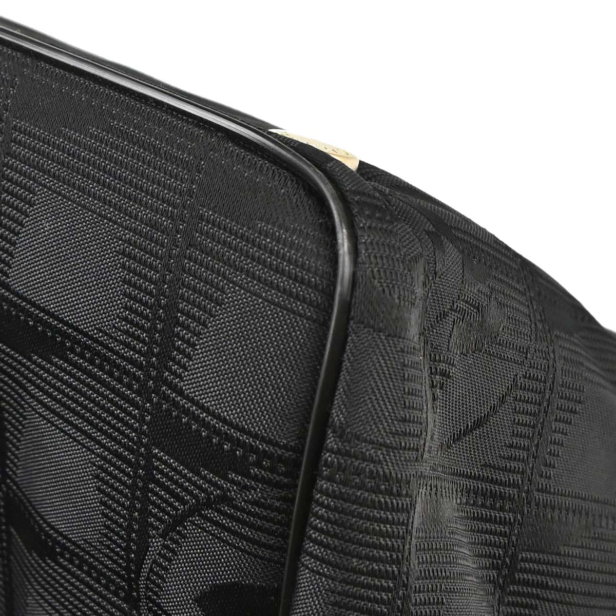 Chanel 2005-2006 Black Jacquard Nylon Travel Line Tote Handbag