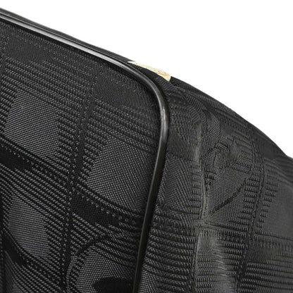 Chanel 2005-2006 Black Jacquard Nylon Travel Line Tote Handbag