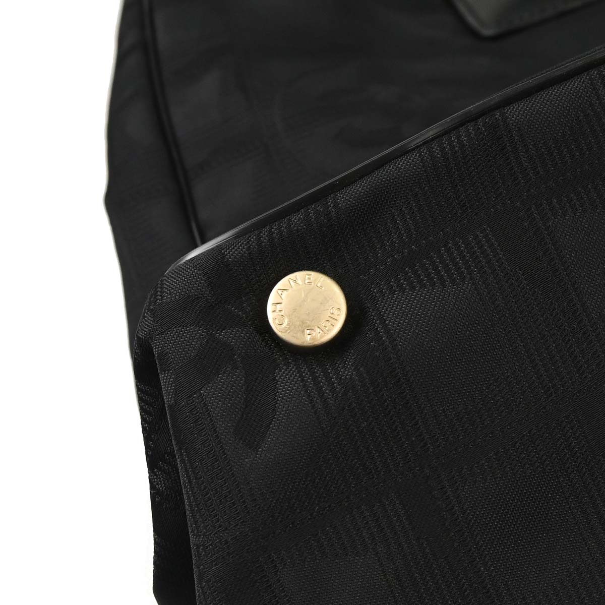 Chanel 2005-2006 Black Jacquard Nylon Travel Line Tote Handbag