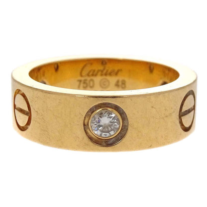 Cartier Love Ring 750 Half Diamond SM8225 #48 Jewelry