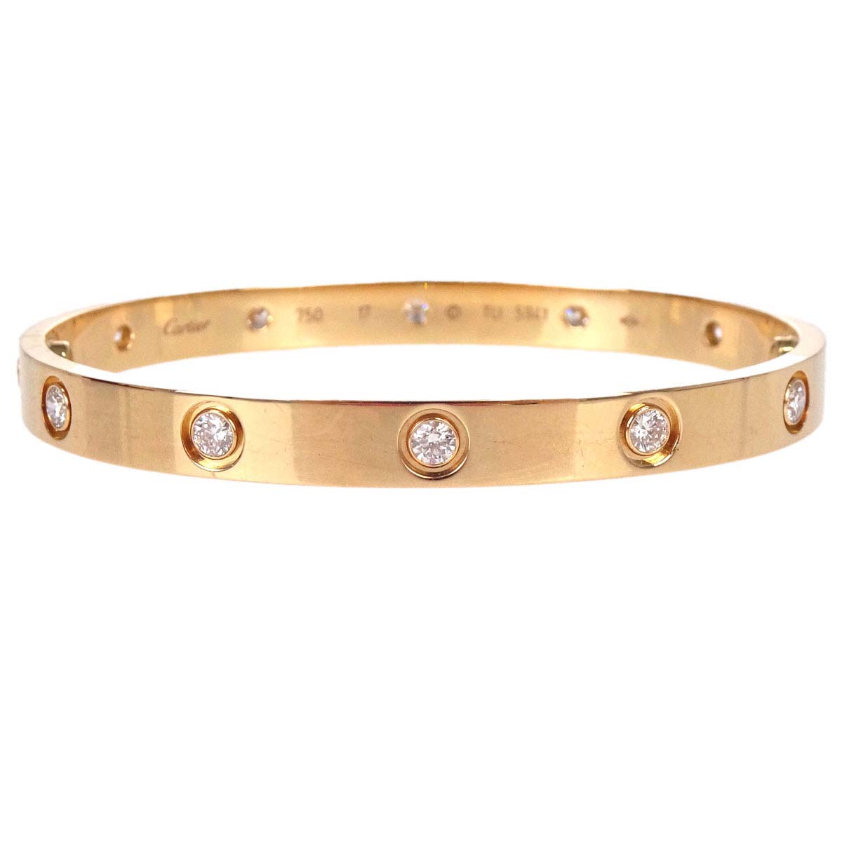 Cartier Love Bracelet Bangle TU5941 750 Full Diamond #17 Jewelry