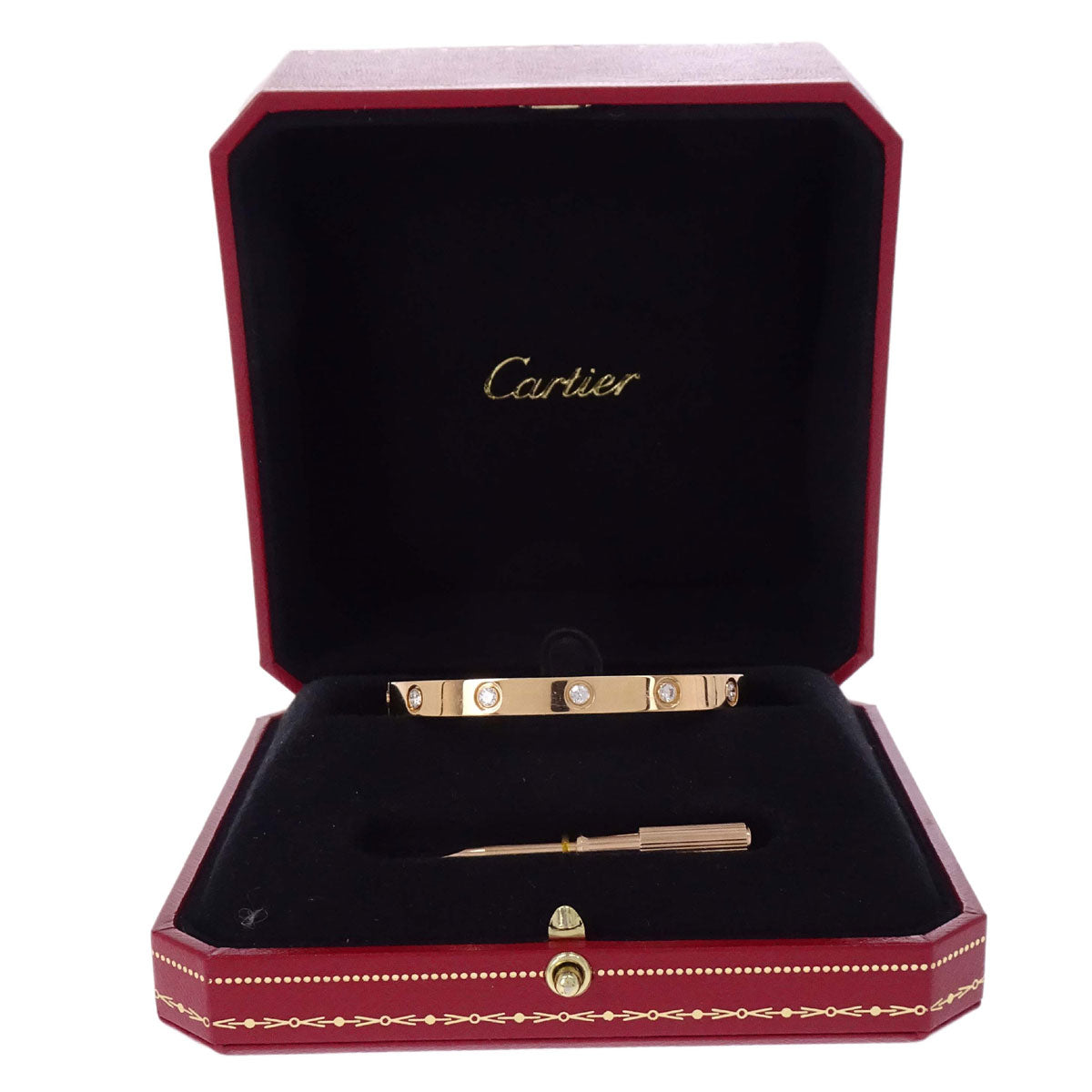 Cartier Love Bracelet Bangle TU5941 750 Full Diamond #17 Jewelry