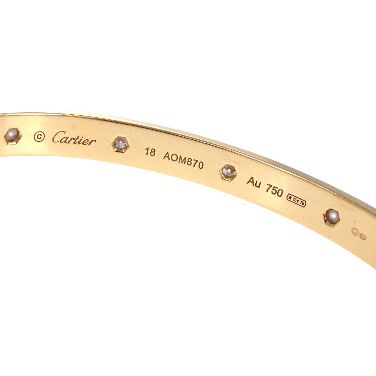Cartier Love Bracelet Bangle AOM870 Au750 Full Diamond #18 Jewelry