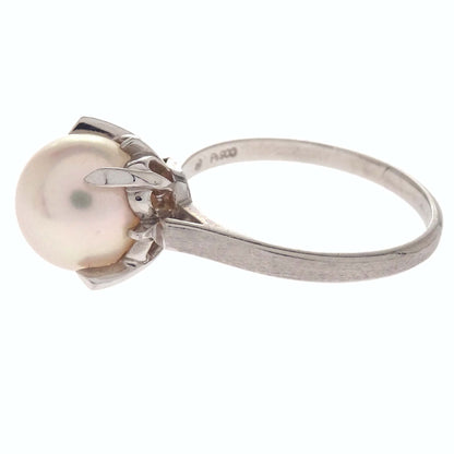 Tasaki Ring Pt900 Pearl Silver #57 Jewelry