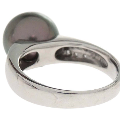 Tasaki Ring Pt900 Pearl Diamond Silver #53 Jewelry