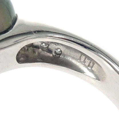 Tasaki Ring Pt900 Pearl Diamond Silver #53 Jewelry