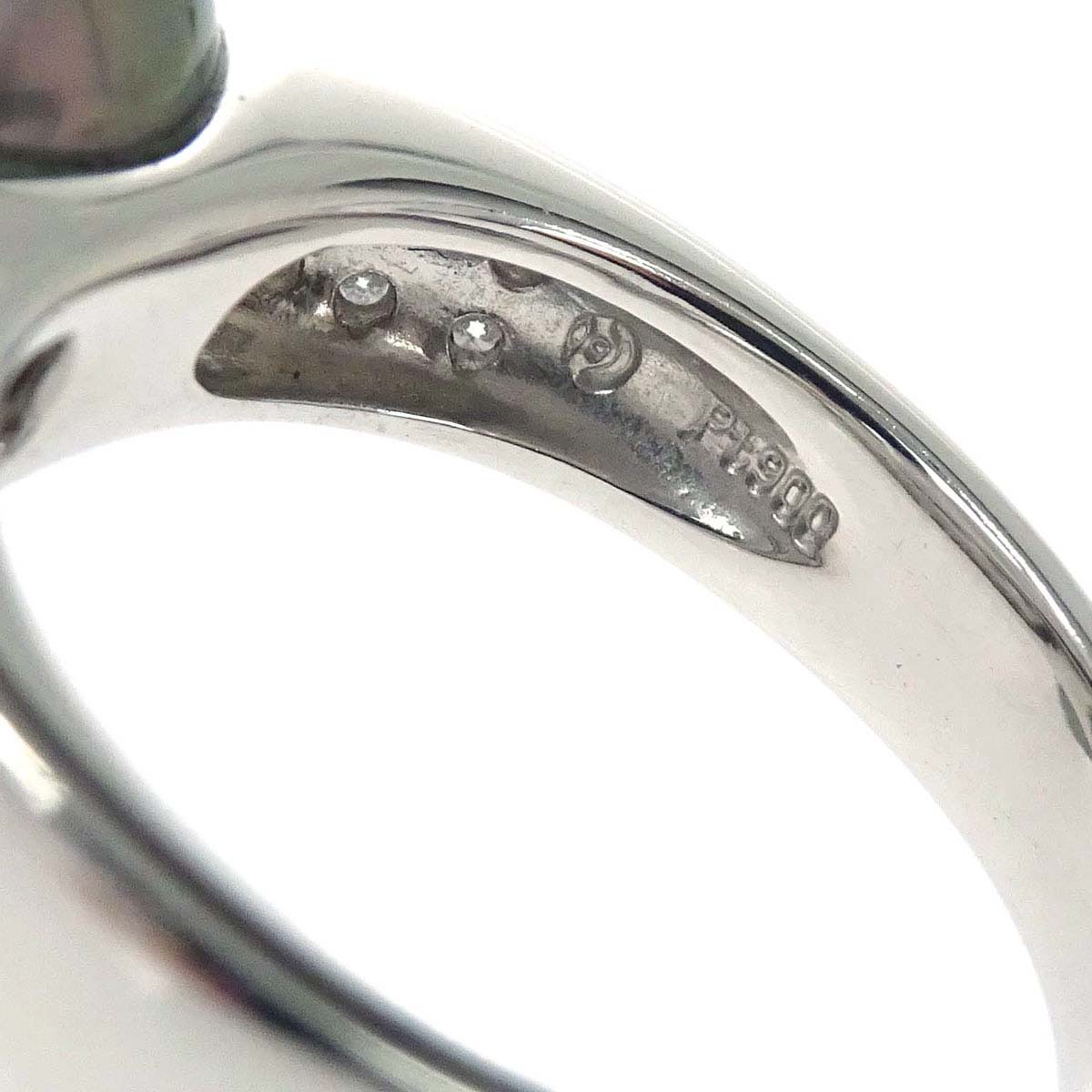 Tasaki Ring Pt900 Pearl Diamond Silver #53 Jewelry