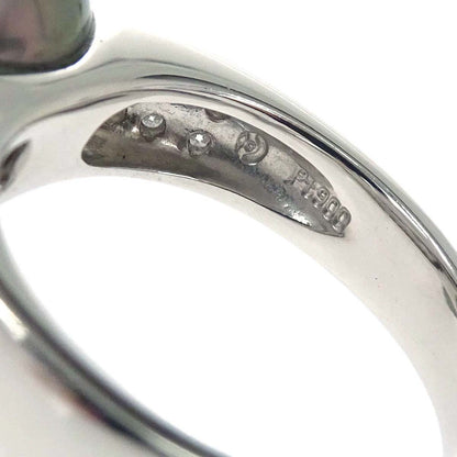 Tasaki Ring Pt900 Pearl Diamond Silver #53 Jewelry