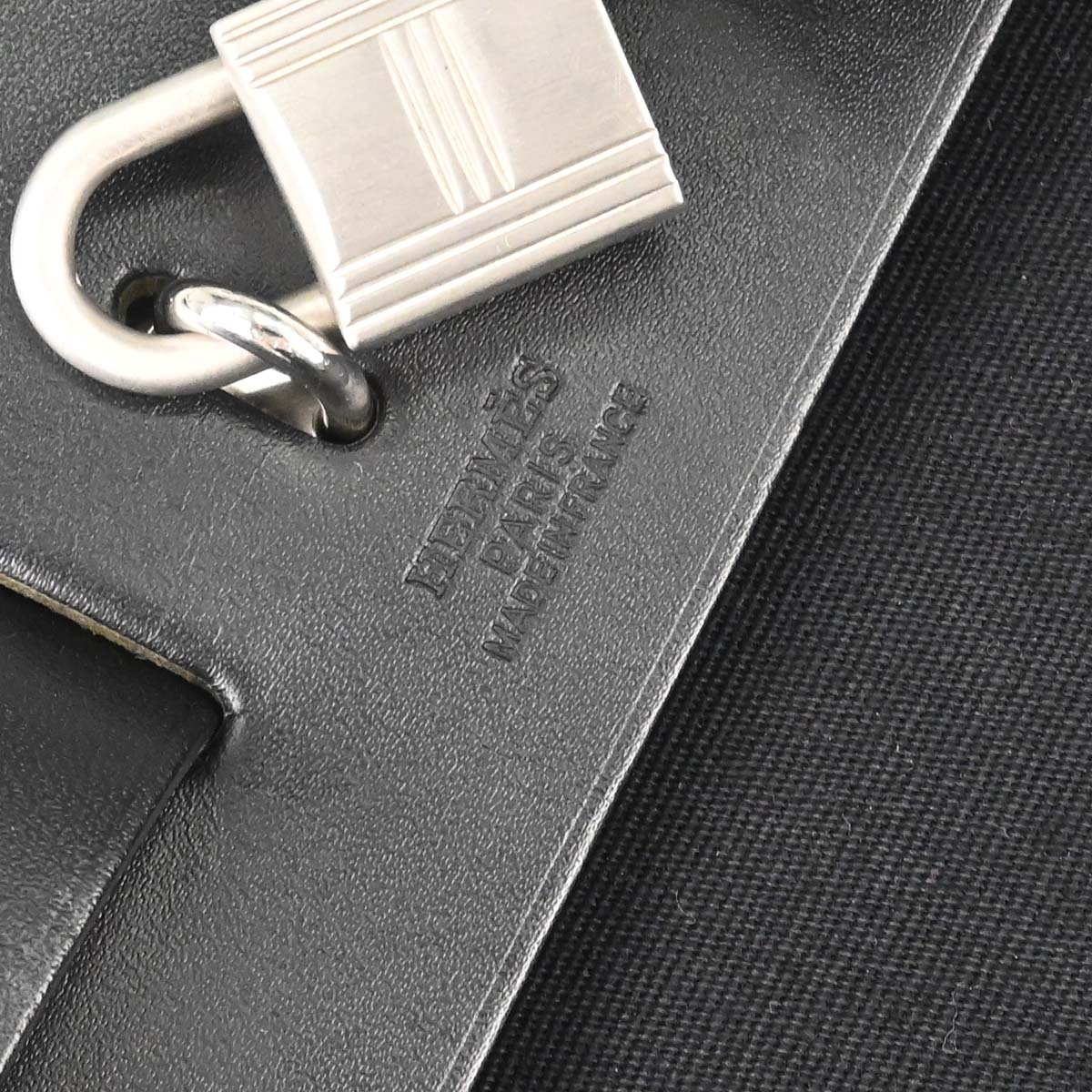 Hermes Black Toile Officier Herbag a Dos 2 in 1 Backpack
