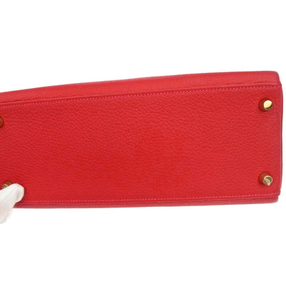 Hermes Rouge Casaque Taurillon Kelly 28 Retourne 2way Shoulder Handbag