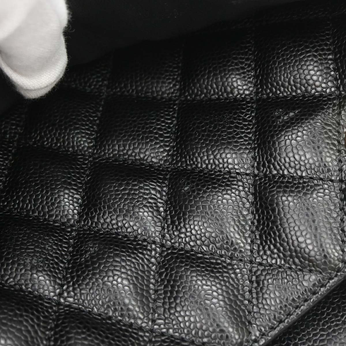 Chanel 2014 Black Caviar Skin Grand Shopping Tote GST Chain Handbag