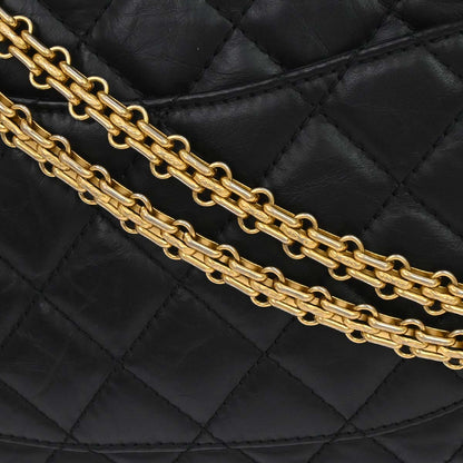 Chanel 2013-2014 Black Calfskin 2.55 Double Flap Shoulder Bag