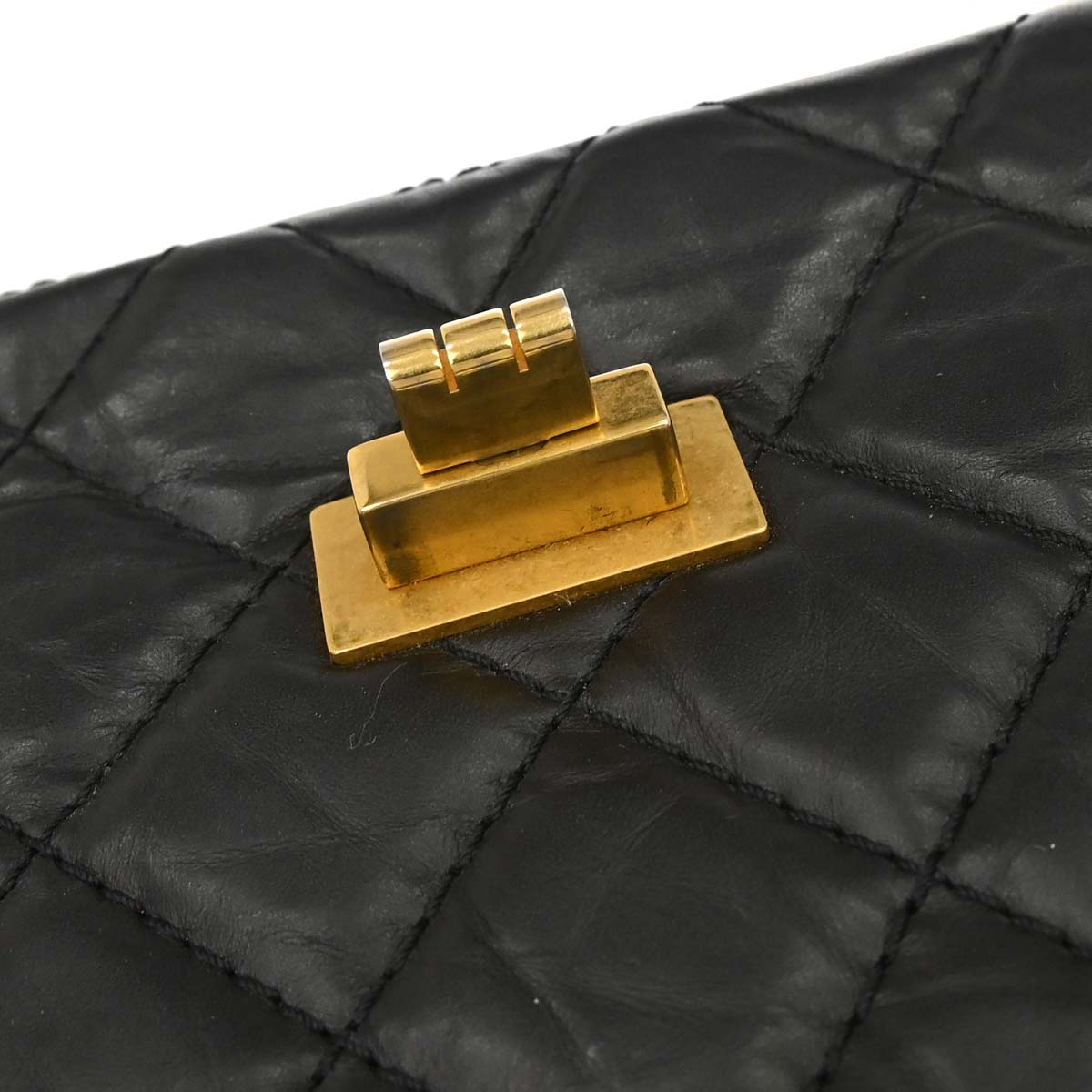Chanel 2013-2014 Black Calfskin 2.55 Double Flap Shoulder Bag