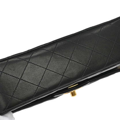 Chanel 1996-1997 Black Lambskin Small Classic Double Flap Shoulder Bag