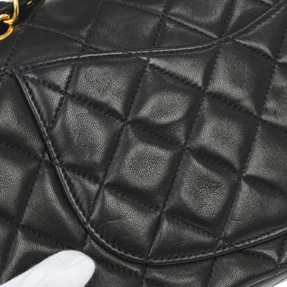 Chanel 1996-1997 Black Lambskin Small Classic Double Flap Shoulder Bag