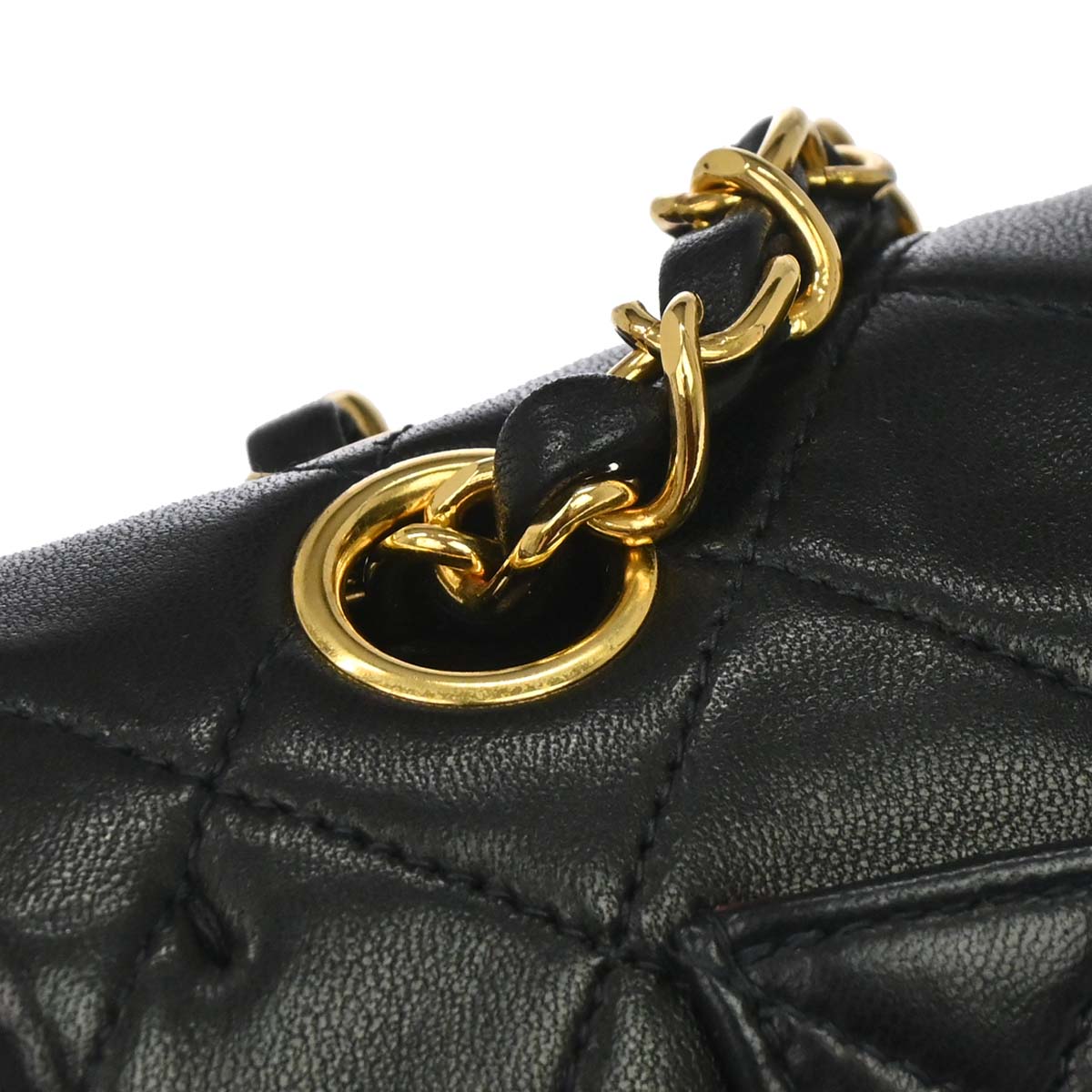 Chanel 1996-1997 Black Lambskin Small Classic Double Flap Shoulder Bag