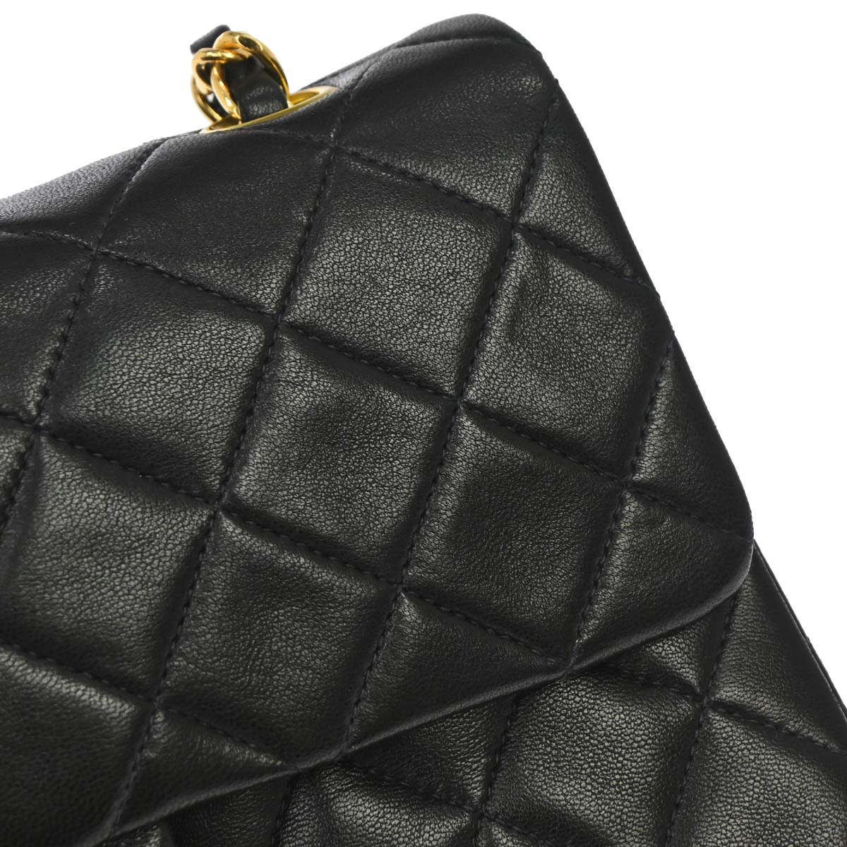 Chanel 1996-1997 Black Lambskin Small Classic Double Flap Shoulder Bag