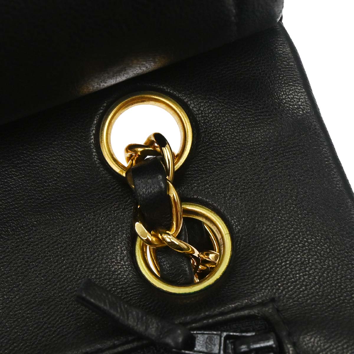 Chanel 1996-1997 Black Lambskin Small Classic Double Flap Shoulder Bag