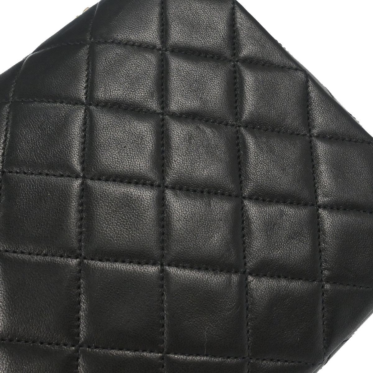 Chanel Black Lambskin Classic Square Flap Shoulder Bag 20