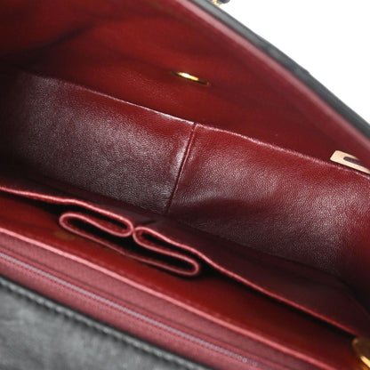 Chanel Black Lambskin Classic Square Flap Shoulder Bag 20