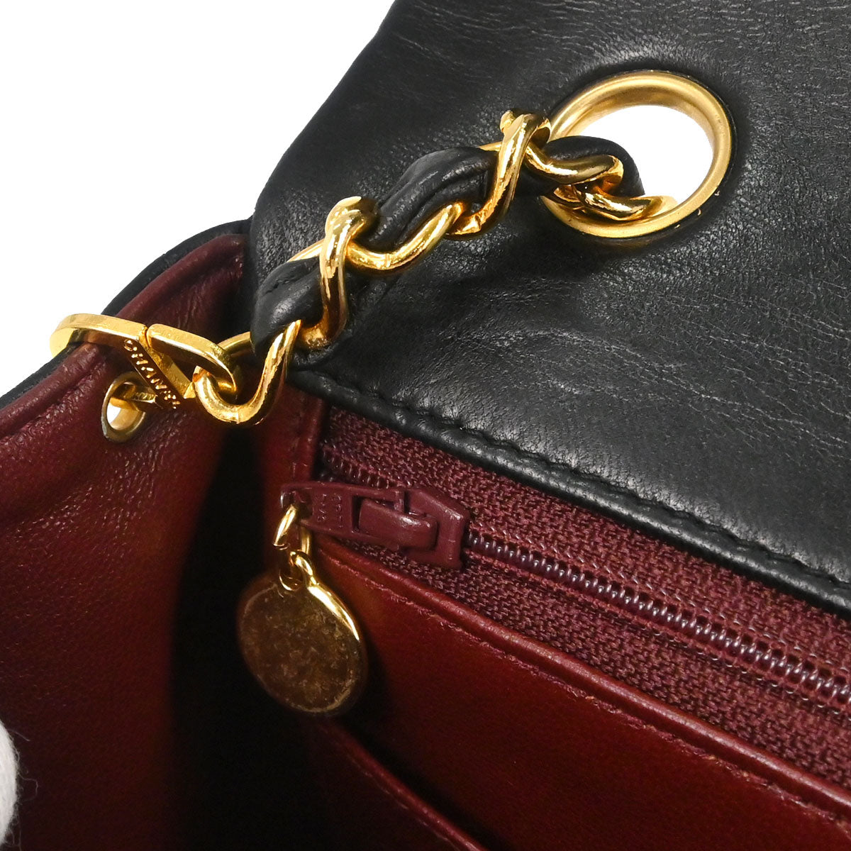 Chanel Black Lambskin Classic Square Flap Shoulder Bag 20