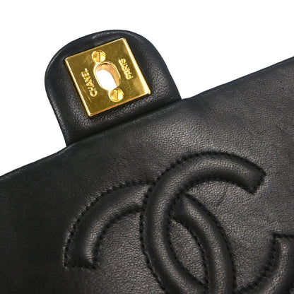 Chanel Black Lambskin Classic Square Flap Shoulder Bag 20