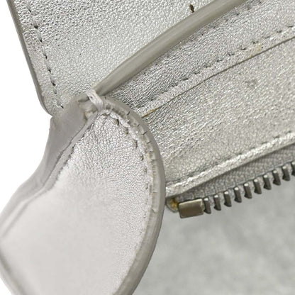 Celine Silver Lambskin Nano Luggage 2way Shoulder Tote Bag
